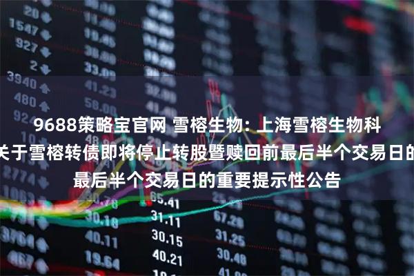 9688策略宝官网 雪榕生物: 上海雪榕生物科技股份有限公司关于雪榕转债即将停止转股暨赎回前最后半个交易日的重要提示性公告