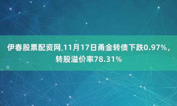 伊春股票配资网 11月17日甬金转债下跌0.97%，转股溢价率78.31%